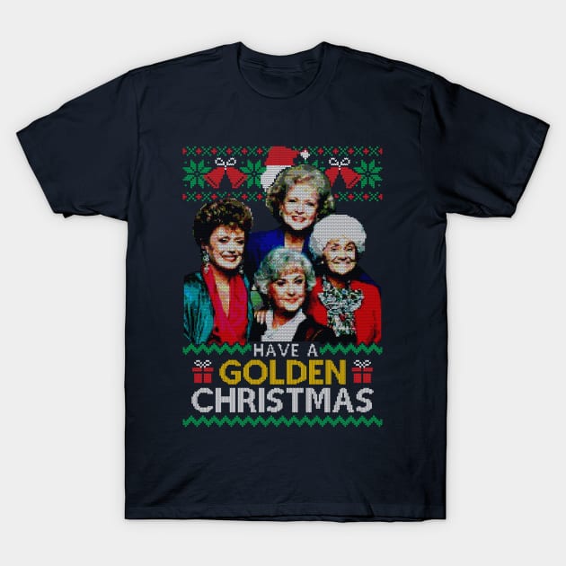 Golden Christmas T-Shirt by RetroFreak